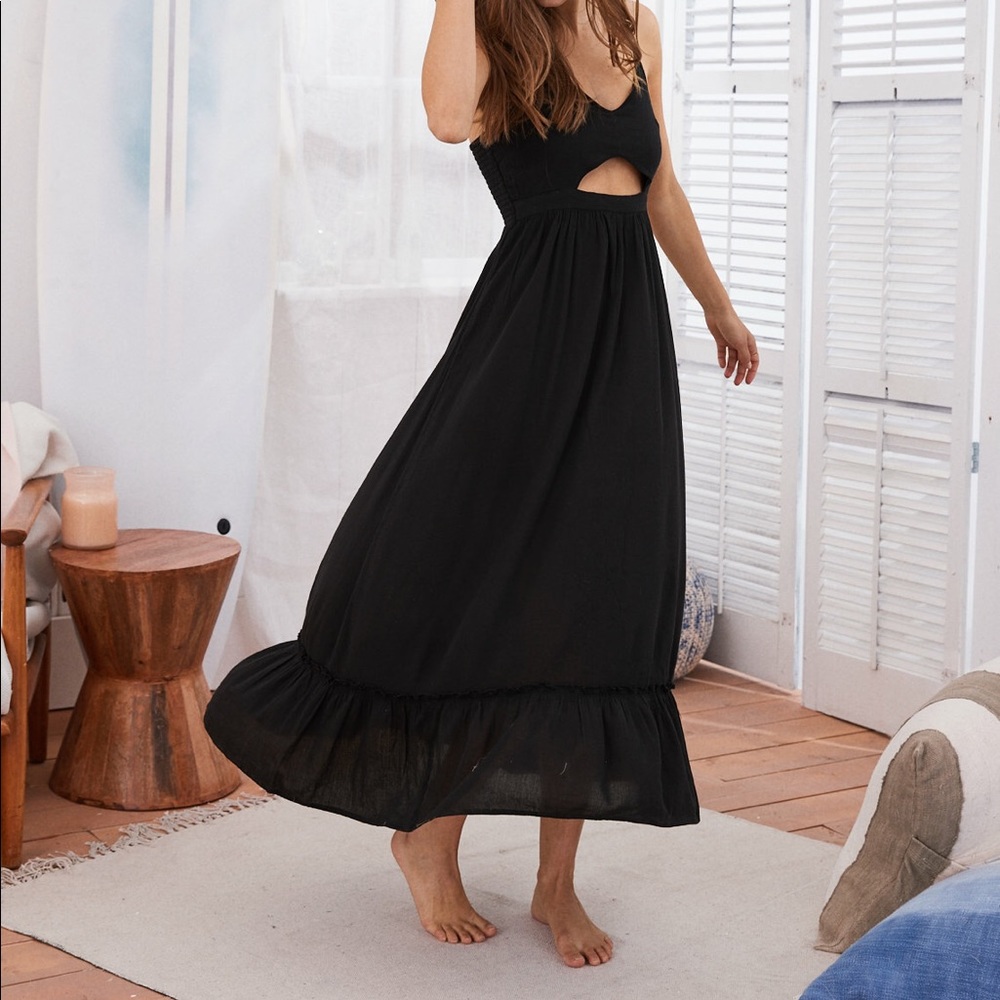 American Eagle Black Cutout Maxi Dress